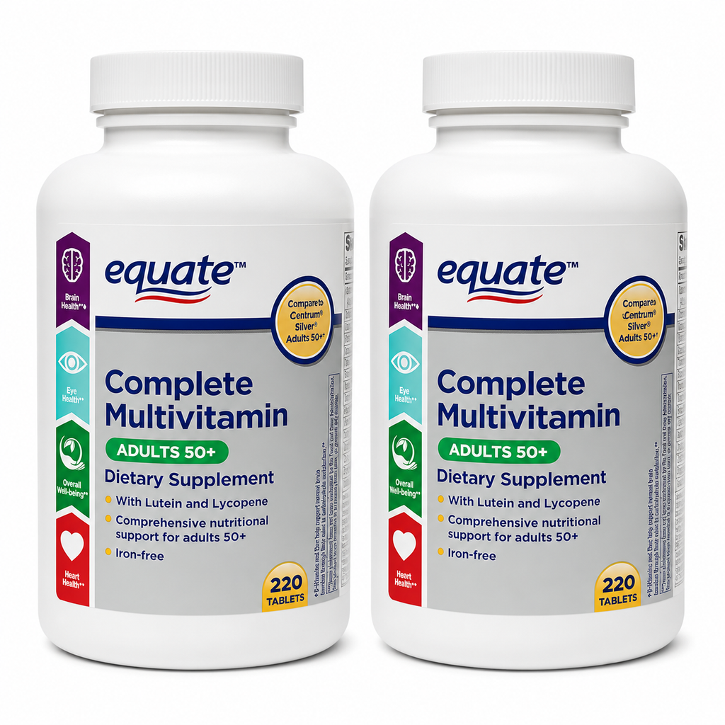 Equate Mature Adult 50+ One Daily Complete Multivitamin Compare to Centrum Silver (220 Ct) ( Pack of Two )