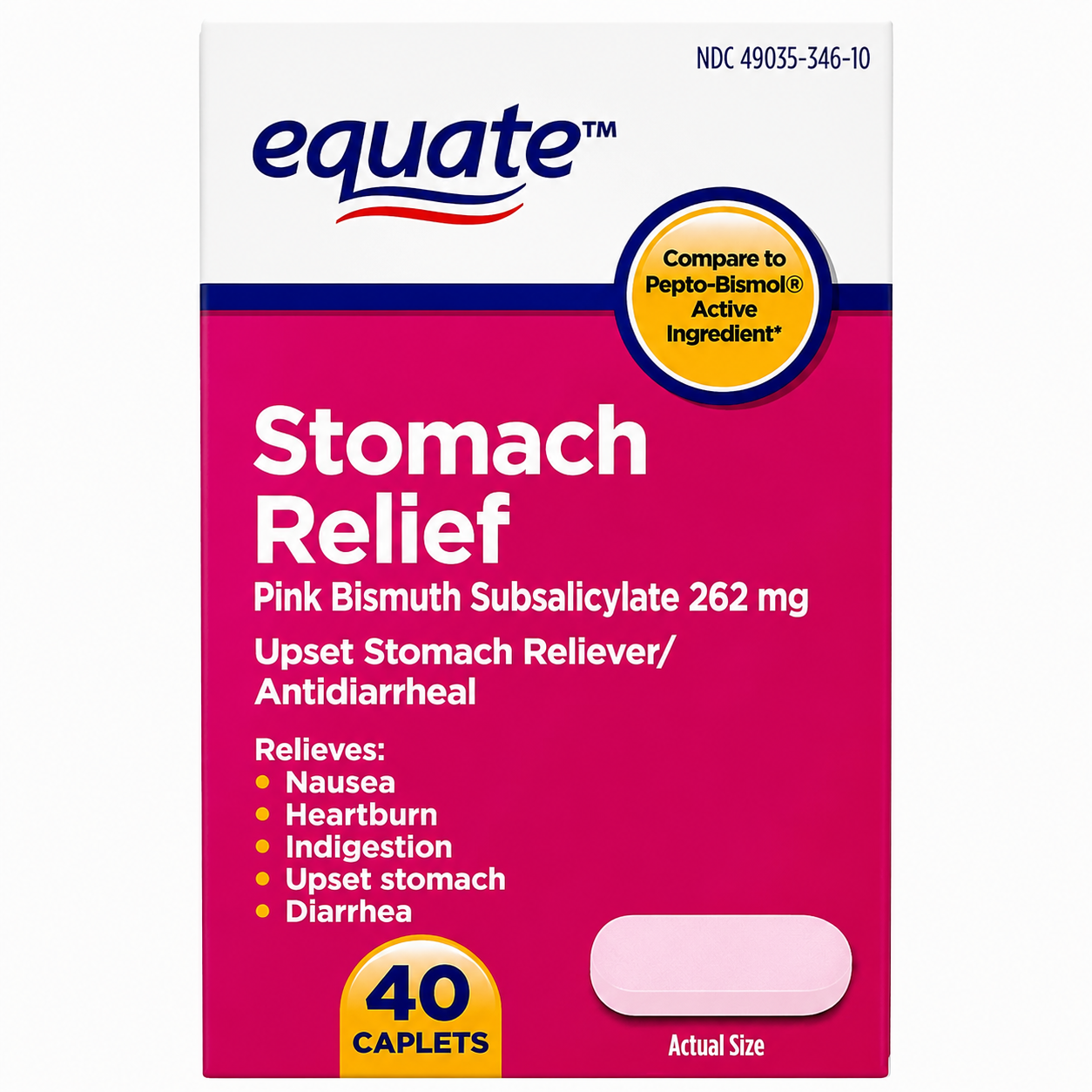 Equate Stomach Relief Caplets 40ct